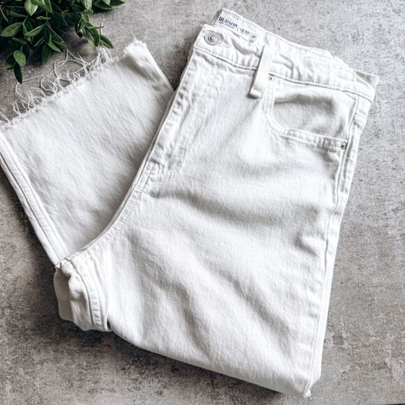 Hudson High Rise Remi Straight Cropped White Size 32 - Picture 1 of 10